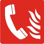 Téléphone à utiliser en cas d'incendie signe