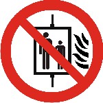 Interdiction d'utiliser l'ascenseur en cas d'incendie signe